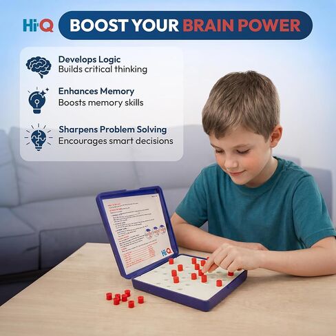 Original Solitaire Game - Solitaire Board Game for Kids, Adults & Seniors, Solo 1-Player, Puzzle & Strategy Problem Solving Game, Perfect Travel & College Board Game, Classic Hi-Q Peg Brain Teaser in Saudi Arabia