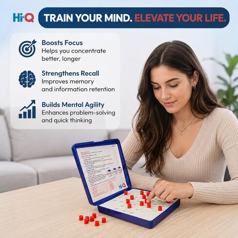 Original Solitaire Game - Solitaire Board Game for Kids, Adults & Seniors, Solo 1-Player, Puzzle & Strategy Problem Solving Game, Perfect Travel & College Board Game, Classic Hi-Q Peg Brain Teaser in Saudi Arabia