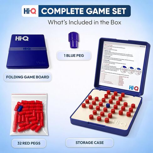 Original Solitaire Game - Solitaire Board Game for Kids, Adults & Seniors, Solo 1-Player, Puzzle & Strategy Problem Solving Game, Perfect Travel & College Board Game, Classic Hi-Q Peg Brain Teaser in Saudi Arabia