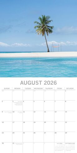 The Gifted Stationery 16-Month Square Wall Calendar - 2026 Calendar With Tropical Art & 180 Stickers - 2026 Wall Planner - Sept 2025-Dec 2026, 12 x 12 in in Kuwait