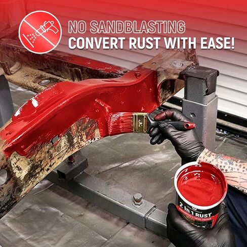 2-in-1 Rust Converter & Metal Primer- Rust-Stop Red Paint Inhibitor for Metal, Anti-Rust Coating Rust Paint,Corrosion Inhibitor for Automotive, Marine, Industrial Use, Heat & UV Resistant Long-Lasting (35 oz) in Saudi Arabia