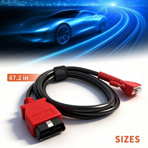 16 Pin OBDII Diagnostic Test Cable, Main Lead for OBD2 Scanner Diagnostic Tool, Fix Connection Error, OBD II Cord Compatible with MK808 MX808 MP808 DS708 DS808 MS906 MS908 IM508 IM508S in Saudi Arabia