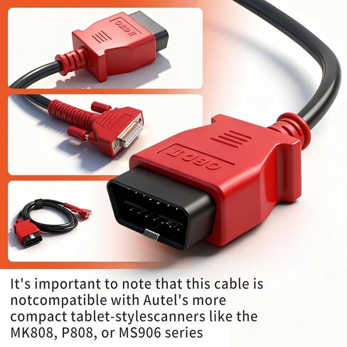 16 Pin OBDII Diagnostic Test Cable, Main Lead for OBD2 Scanner Diagnostic Tool, Fix Connection Error, OBD II Cord Compatible with MK808 MX808 MP808 DS708 DS808 MS906 MS908 IM508 IM508S in Saudi Arabia