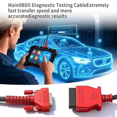 16 Pin OBDII Diagnostic Test Cable, Main Lead for OBD2 Scanner Diagnostic Tool, Fix Connection Error, OBD II Cord Compatible with MK808 MX808 MP808 DS708 DS808 MS906 MS908 IM508 IM508S in Saudi Arabia