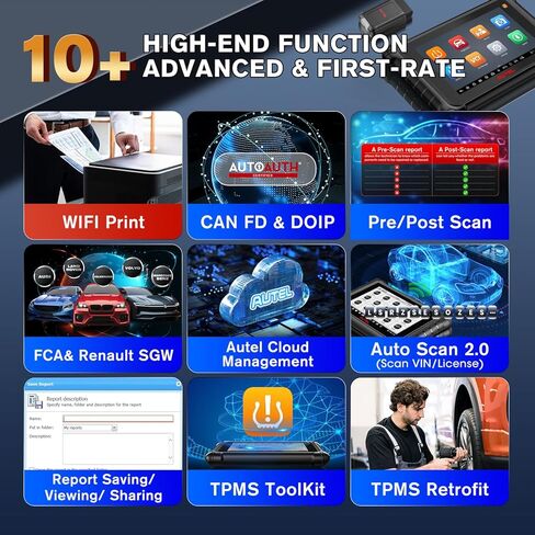 ماسح ضوئي Autel MaxiTPMS TS900، أداة مسح ثنائية الاتجاه 2026، أعلى TPMS مثل MS906 PRO-TS، يصل إلى MK900TS MX900TS MK808S-TS MK900 TS608، 3000+ اختبار نشط، 40+ خدمة، CAN-FD وDOIP، OS 11.0، FCA SGW in Kuwait