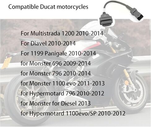 4Pin 4 pin OBD obdii Cable Motor Connect for Ducati Motorcycles DLC Socket 4 pin to 16pin OBD2 Adapter fit for Ducati Monster Multistrada Panigale in Saudi Arabia