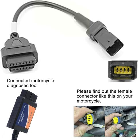4Pin 4 pin OBD obdii Cable Motor Connect for Ducati Motorcycles DLC Socket 4 pin to 16pin OBD2 Adapter fit for Ducati Monster Multistrada Panigale in Saudi Arabia