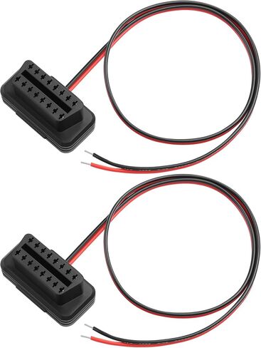 2PCS OBD2 Cable,2 Pin to 16 Pin Socket OBD Power Cord,Driving Recorder Power Supply,GPS Power Cable,12V-24V 20AWG 1.64 FT/50 CM(16Pin Fmale Connector to 2Pin Bare Wires) in Saudi Arabia
