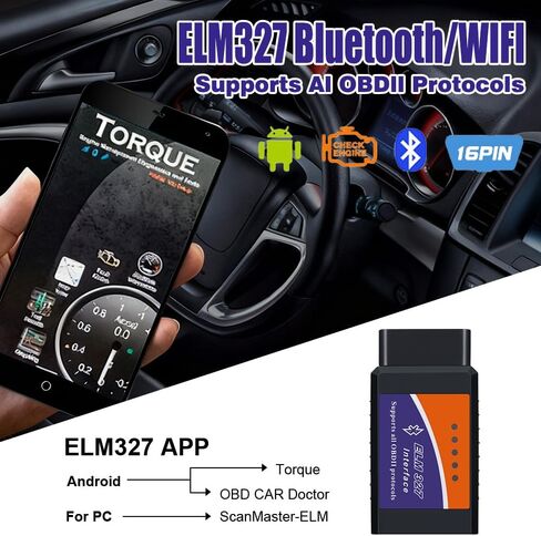 الماسح الضوئي OBD2 اللاسلكي - فحص النظام بالكامل، اختبار الانبعاثات، تحليل البيانات في الوقت الحقيقي لنظامي التشغيل Android وiOS، متوافق مع معظم المركبات، لا يحتاج إلى بطاريات، تشخيص المركبات، أدوات حديثة in Kuwait
