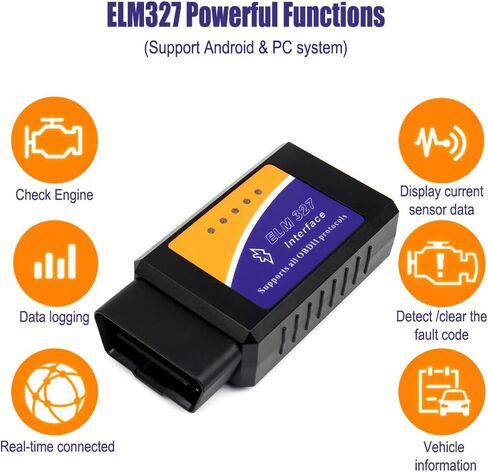 الماسح الضوئي OBD2 اللاسلكي - فحص النظام بالكامل، اختبار الانبعاثات، تحليل البيانات في الوقت الحقيقي لنظامي التشغيل Android وiOS، متوافق مع معظم المركبات، لا يحتاج إلى بطاريات، تشخيص المركبات، أدوات حديثة in Kuwait