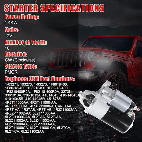 Starter 3273 Compatible with Ford Mustang 2005-2010 & Ranger 97-2011 & Explorer V6 4.0L 6L2T11000AA 6L2Z11002AA 7R3Z11002A 7R3Z11002ABRM 7R3Z11V002ARM1 5L2T11000AA 5L2Z11002AA 6L2Z11V002CRM in Saudi Arabia