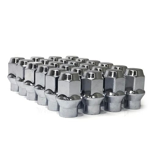 24Pc Chrome Bulge Acorn 12x1.25 Extended Thread Lug Nuts Tapered Conical Seat in Kuwait