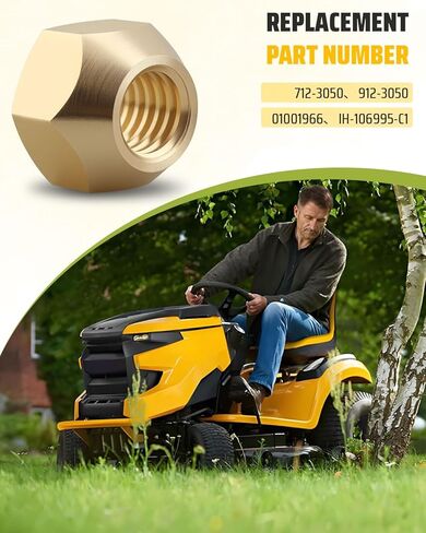 صامولة مناسبة لآلات MTD Murray Troy-Bilt Yard Craftsman Huskee، Cub Cadet 1050-3165 بيضاء في الهواء الطلق Bolens Ranch King، استبدال صواميل عجلة جزازة العشب 712-3050 912-3050 01001966 4 قطع in Kuwait