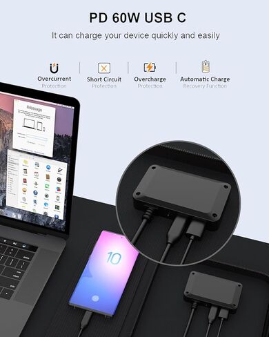 لوحة شمسية محمولة بقدرة 120 وات HPBC من ELECAENTA لمحطة طاقة Jackery/EF Ecoflow/Bluetti/Anker، تحويل 25.4%، شحن سريع PD 60W USB C، شاحن شمسي قابل للطي للتخييم RV خارج الشبكة التعتيم in Kuwait