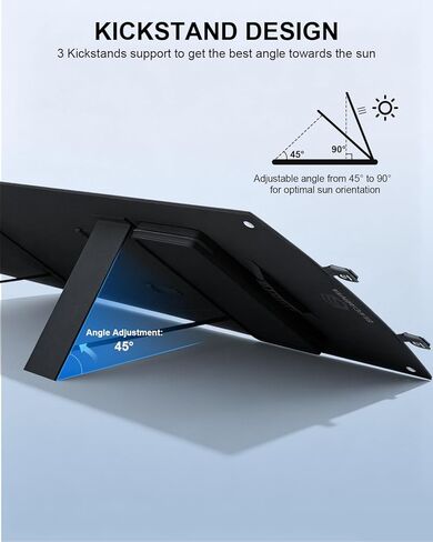 لوحة شمسية محمولة بقدرة 120 وات HPBC من ELECAENTA لمحطة طاقة Jackery/EF Ecoflow/Bluetti/Anker، تحويل 25.4%، شحن سريع PD 60W USB C، شاحن شمسي قابل للطي للتخييم RV خارج الشبكة التعتيم in Kuwait