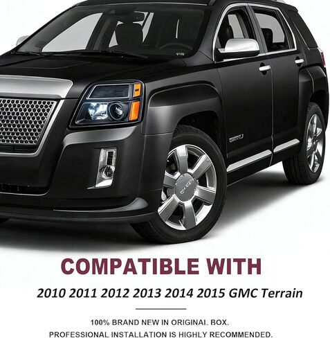 أسود لسيارة 2010 2011 2012 2013 2014 2015 مجموعة المصابيح الأمامية GMC Terrain متوافقة مع 10-15 GMC Terrain استبدال مصابيح الرأس الشفافة L+R مع لمبات in Kuwait