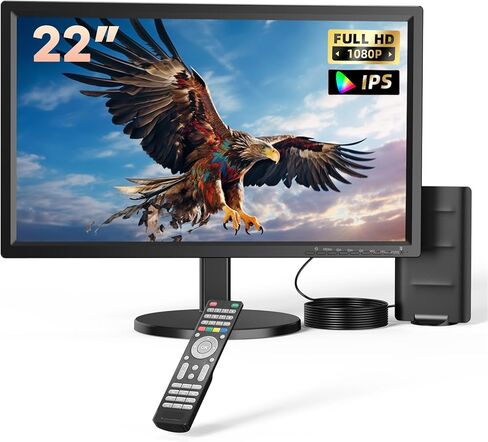 22" TV, Small Flat Screen TV with Antenna, HDMI, USB, Non Smart TV Full HD 1080P, Perfect for Home, Kitchen, RV in Saudi Arabia