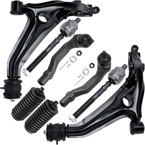 Detroit Axle - 8pc Front End Suspension Kit for 1996-2000 Honda Civic 1997-2000 Acura EL, 2 Lower Control Arms 4 Inner Outer Tie Rods 2 Boots 1998 1999 Replacement in Kuwait