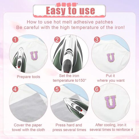 104 Pcs Chenille Letter Patches Iron on Letters, Self Adhesive Letter Patches Chenille Stick on Embroidered Patch for Backpack, Jackets, Clothing, Hats (White, Pink, Purple, Blue) in Saudi Arabia