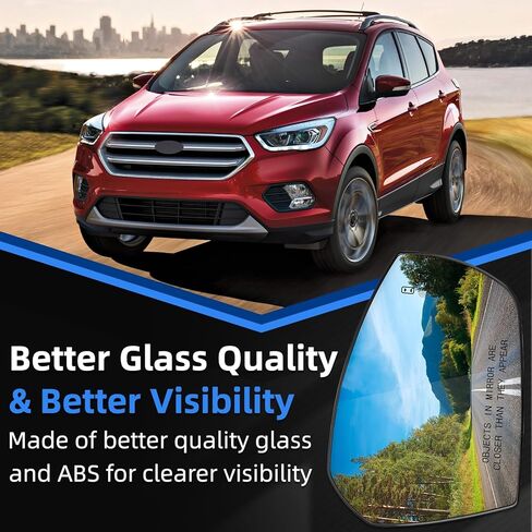 استبدال مرآة جانبية للركاب لسيارة Ford Escape 2017 2018 2019 - زجاج مرآة الجانب الأيمن، زجاج مرايا الرؤية الخلفية مع تسخين كهربائي ونقطة عمياء in Kuwait