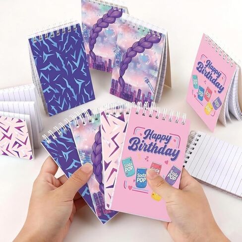 12 Pcs Mini Notepads Multicolor Style Notebooks Spiral Mini Notebook Demon Music Dance Themed Birthday Party Decorations in Saudi Arabia
