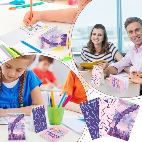 12 Pcs Mini Notepads Multicolor Style Notebooks Spiral Mini Notebook Demon Music Dance Themed Birthday Party Decorations in Saudi Arabia