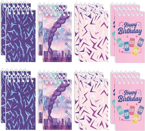 12 Pcs Mini Notepads Multicolor Style Notebooks Spiral Mini Notebook Demon Music Dance Themed Birthday Party Decorations in Saudi Arabia