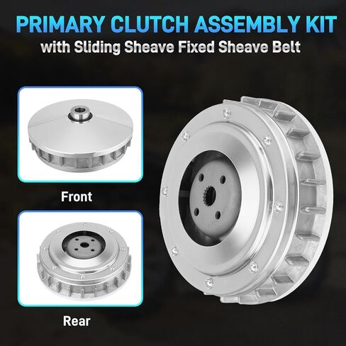 Primary Clutch Assembly Kit with Sliding Sheave Fixed Sheave Belt Compatible with Yamaha Rhino 660 2004-2007 Grizzly 660 2002-2008 Replaces# 5UG-17620-00-00 5KM-17611-00-00 5KM-17641-00-00 in Saudi Arabia