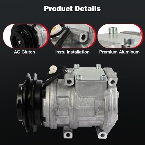 Cciyu تكييف وضاغط للهواء متوافق مع لكزس LX450 لتويوتا لاند كروزر 4.5L 1993-1997 يستبدل ضاغط التيار المتردد للسيارة in Kuwait