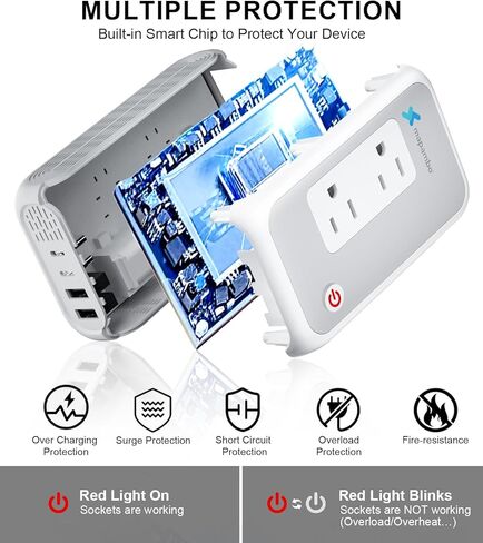 220 to 110 Voltage Converter Us to Europe 220V to 110V Converter for European Travel Plug Adapter Hair Straightener Power Converter Adapter Combo 2USB+2TYPE C in Saudi Arabia