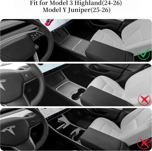 frani Center Console Sunglasses Holder/Key Holder Storage Box for Tesla Model Y Juniper 2025-2027/Tesla 3 Highland 2024-2027(Standard/Premium/Performance) Black in Saudi Arabia