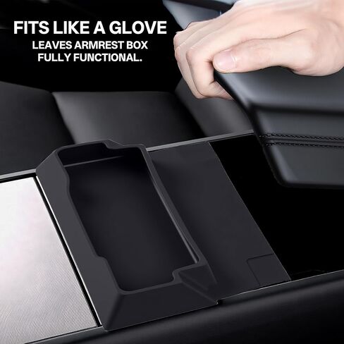 frani Center Console Sunglasses Holder/Key Holder Storage Box for Tesla Model Y Juniper 2025-2027/Tesla 3 Highland 2024-2027(Standard/Premium/Performance) Black in Saudi Arabia