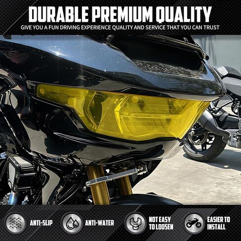 غطاء حماية للمصابيح الأمامية للدراجة النارية واقي عدسات المصباح الأمامي مناسب لدراجات Harley CVO Road Glide FLTRXSE 2023-2025 FLTRXST 2024-2025 (أصفر) in Kuwait
