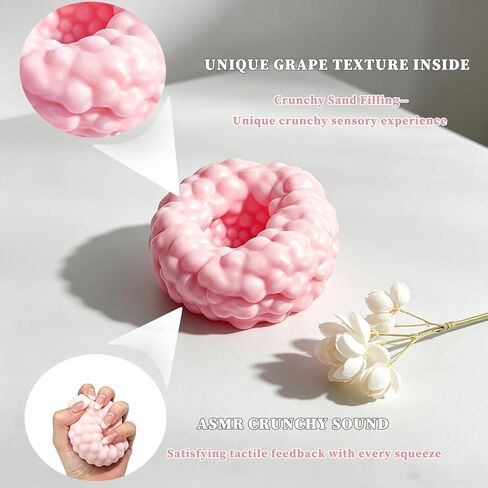 2026New Crunchy Noisy Stress Balls, Shapeable Crunchy Squishy Balls, Ice Skin Fidget Sensory Toys for Anxiety Stress Relief Focus Relaxing- Portable Desktop Stress Relief Squeeze Toys (Pink+Purple) in Saudi Arabia