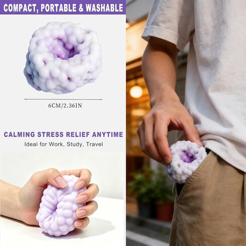 2026New Crunchy Noisy Stress Balls, Shapeable Crunchy Squishy Balls, Ice Skin Fidget Sensory Toys for Anxiety Stress Relief Focus Relaxing- Portable Desktop Stress Relief Squeeze Toys (Pink+Purple) in Saudi Arabia