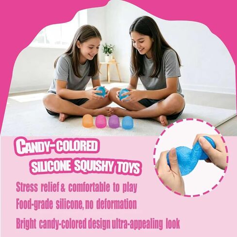 Squishy Gumdrop Fidget Toys Stress for Kids and Adults, Super Solid Squeeze Ball, Sensory for Stress Relief, Birthday, Party Favors (Blue) in Saudi Arabia