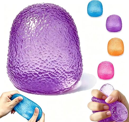 Squishy Gumdrop Fidget Toys Stress for Kids and Adults, Super Solid Squeeze Ball, Sensory for Stress Relief, Birthday, Party Favors (Blue) in Saudi Arabia