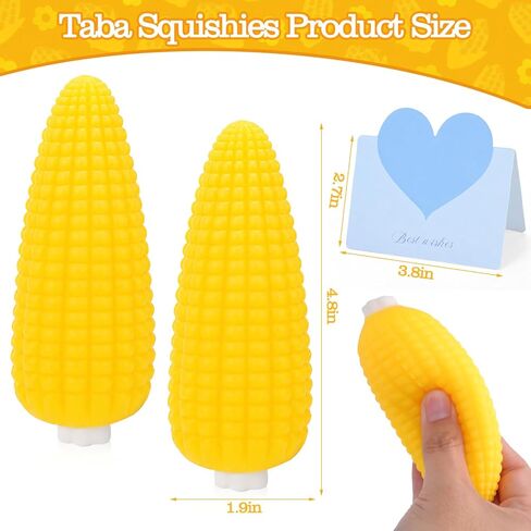 Vodolo Taba Squishy Corn,2 PCS Ultra-Soft Stress Relief Squishy Fidget Toys Adults,Small Cute Sensory Squeeze Toys,Fun Kids Enjoy Decompression Toy,Soft and Relaxing Squeezing Toy in Saudi Arabia