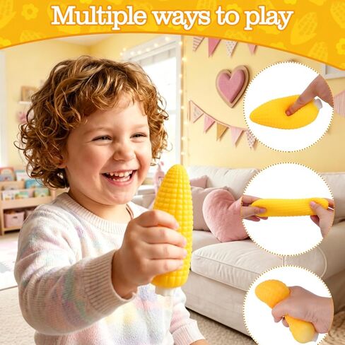 Vodolo Taba Squishy Corn,2 PCS Ultra-Soft Stress Relief Squishy Fidget Toys Adults,Small Cute Sensory Squeeze Toys,Fun Kids Enjoy Decompression Toy,Soft and Relaxing Squeezing Toy in Saudi Arabia