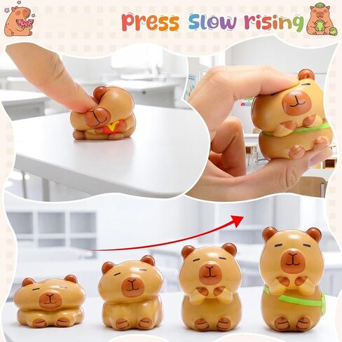 24 Sets Capybara End of Year Gifts for Students Bulk Cute Capybara Squeeze Toys and Cards Summer Vacation Goodie Bags Fillers for Summer Break Graduation Party Favor Classroom Prizes Gifts in Kuwait