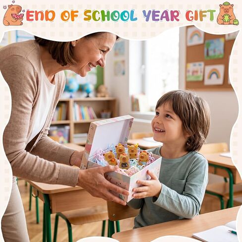 24 Sets Capybara End of Year Gifts for Students Bulk Cute Capybara Squeeze Toys and Cards Summer Vacation Goodie Bags Fillers for Summer Break Graduation Party Favor Classroom Prizes Gifts in Kuwait