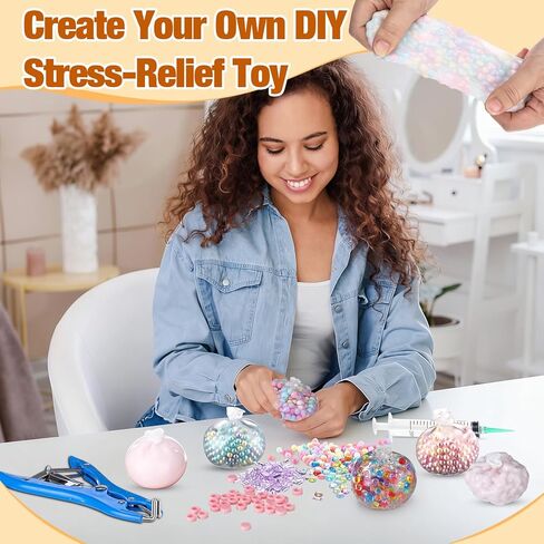 Tasdurian 20 Set DIY Stress Ball Making Kit Empty Stress Ball DIY Kit with 10 Milky Blank Skins 10 Transparent Blank Skins 10 Fillers Expander Tool Vacuum Evacuating Device(Mixed Colors,Style A) in Saudi Arabia