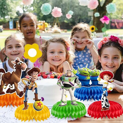 9Pcs Toy Honeycomb Centerpieces, Cartoon Movie Theme Birthday Party Supplies, Double-Sided 3D Table Decorations & Favors for Kids in Saudi Arabia