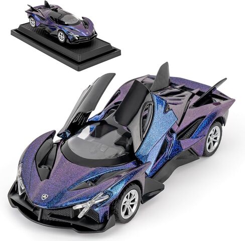1:36 Scale Project EVO Model Cars, Die-cast Toy Cars with Light and Sound, Alloy Pull Back Car for Kids Adults Birthday Gift (Red) in Saudi Arabia