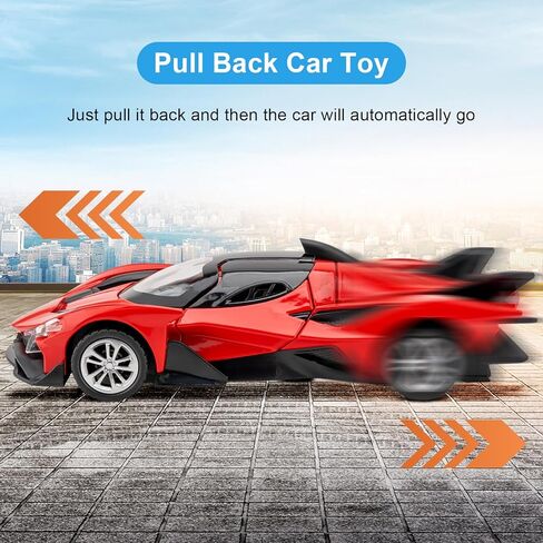 1:36 Scale Project EVO Model Cars, Die-cast Toy Cars with Light and Sound, Alloy Pull Back Car for Kids Adults Birthday Gift (Red) in Saudi Arabia
