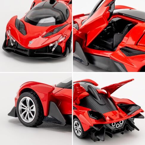 1:36 Scale Project EVO Model Cars, Die-cast Toy Cars with Light and Sound, Alloy Pull Back Car for Kids Adults Birthday Gift (Red) in Saudi Arabia