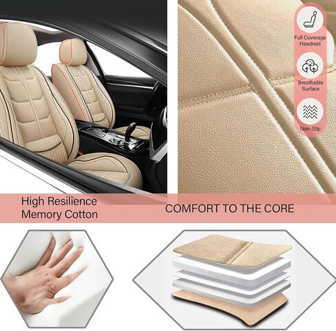 Car Seat Covers Custom Fit for Hyundai Palisade 2020-2025,Heavy Duty Waterproof & Pet-Friendly | Premium PU Leather | 7-Seats Full Set,Beige in Saudi Arabia