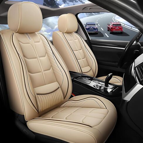 Car Seat Covers Custom Fit for Hyundai Palisade 2020-2025,Heavy Duty Waterproof & Pet-Friendly | Premium PU Leather | 7-Seats Full Set,Beige in Saudi Arabia