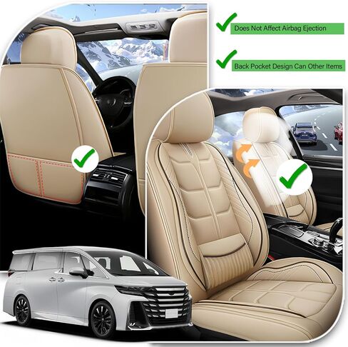 Car Seat Covers Custom Fit for Hyundai Palisade 2020-2025,Heavy Duty Waterproof & Pet-Friendly | Premium PU Leather | 7-Seats Full Set,Beige in Saudi Arabia
