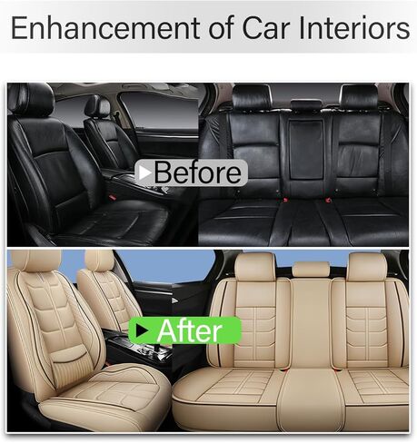 Car Seat Covers Custom Fit for Hyundai Palisade 2020-2025,Heavy Duty Waterproof & Pet-Friendly | Premium PU Leather | 7-Seats Full Set,Beige in Saudi Arabia